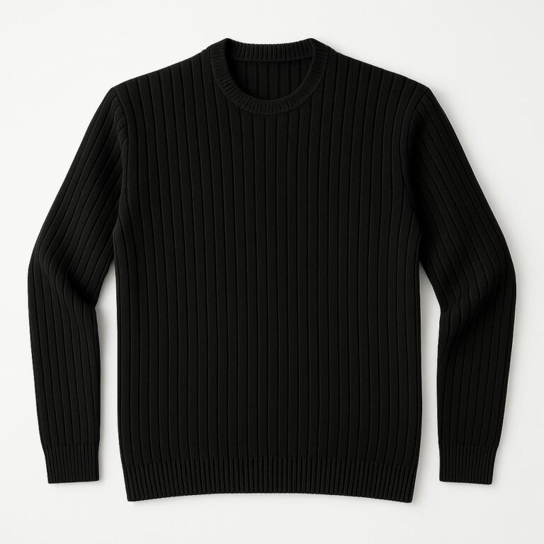 Heavy Knit Unisex Jumper-Black - Image 2