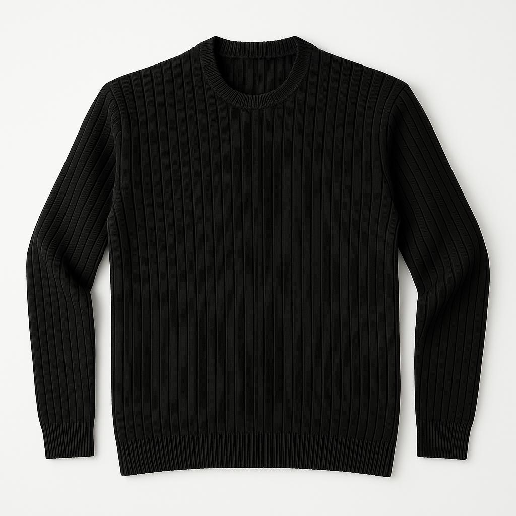 Heavy Knit Unisex Jumper-Black