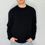 Heavy Knit Unisex Jumper-Black