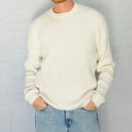 Heavy Knit Unisex Jumper-White