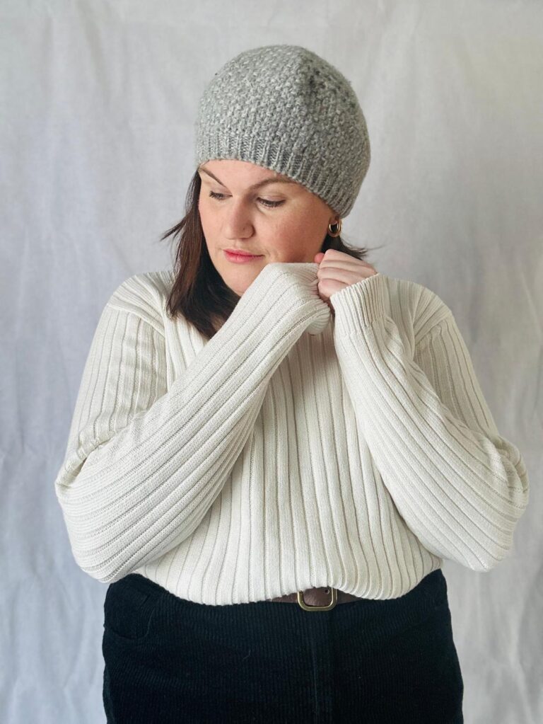 Heavy Knit Unisex Jumper-White - Image 6